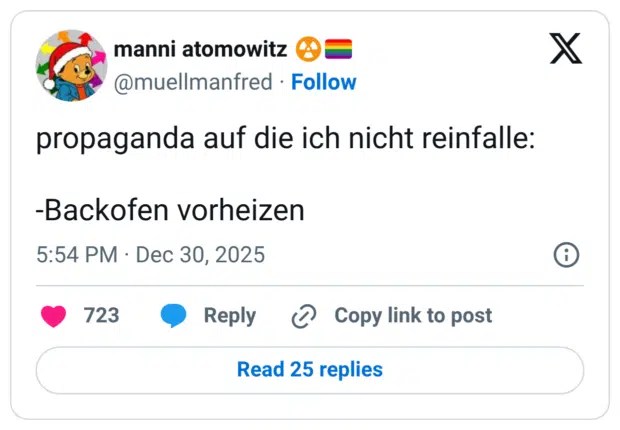 propaganda auf die ich nicht reinfalle: -Backofen vorheizen