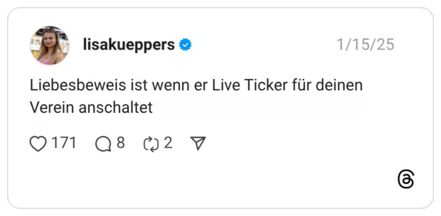 Liebesbeweis ist wenn er Live Ticker für deinen Verein anschaltet