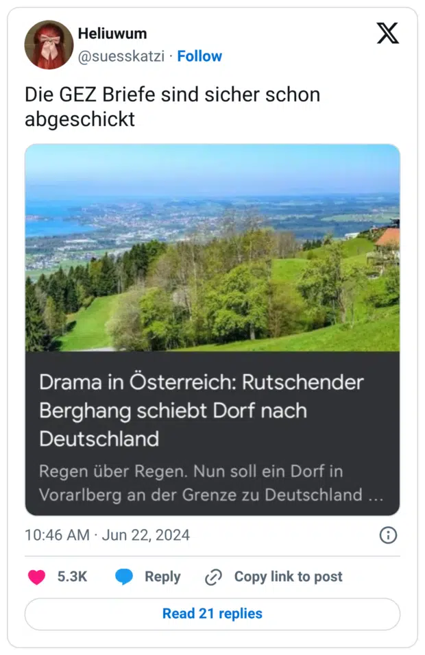 Die GEZ Briefe sind sicher schon abgeschickt