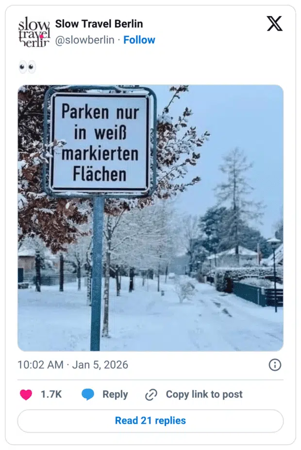 Parken nur in weiß markierten Flächen