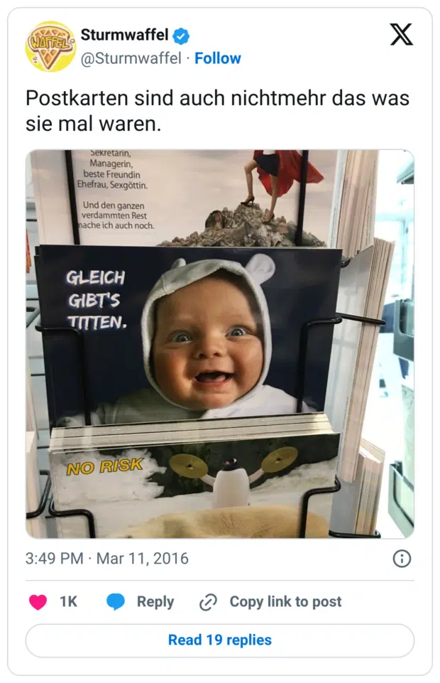 Postkarten sind auch nichtmehr das was sie mal waren.