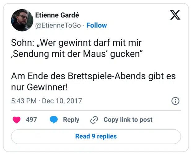 Sohn: „Wer gewinnt darf mit mir ‚Sendung mit der Maus’ gucken“ Am Ende des Brettspiele-Abends gibt es nur Gewinner!