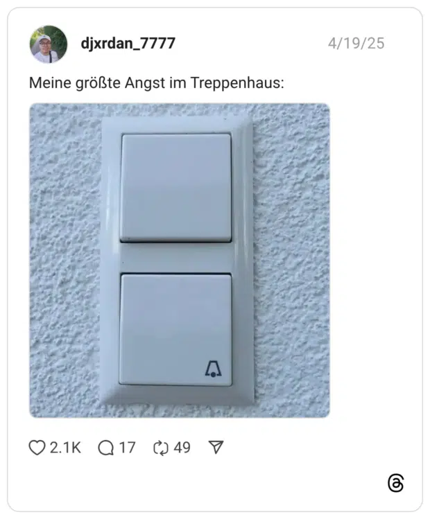 Meine größte Angst im Treppenhaus: