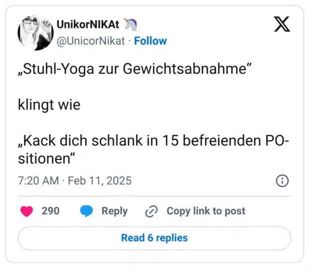 „Stuhl-Yoga zur Gewichtsabnahme“ klingt wie „Kack dich schlank in 15 befreienden PO-sitionen“