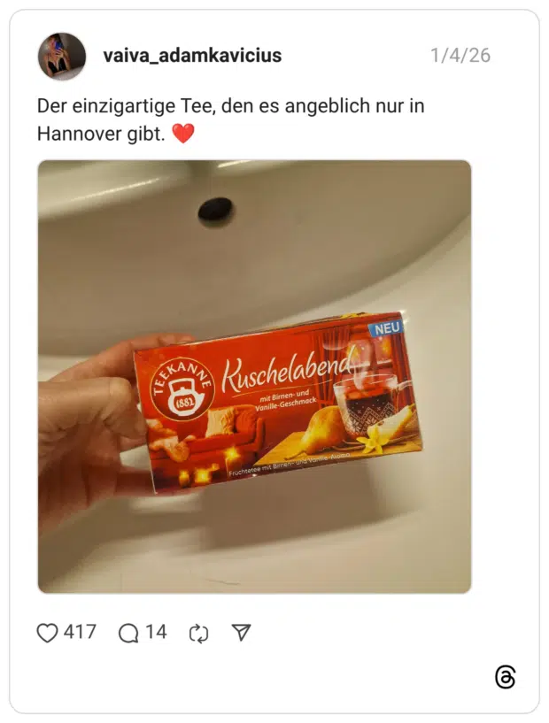 Der einzigartige Tee, den es angeblich nur in Hannover gibt.