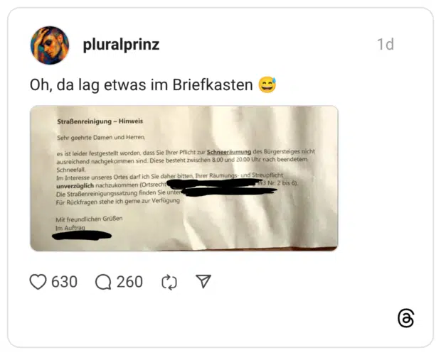 Oh, da lag etwas im Briefkasten 😅