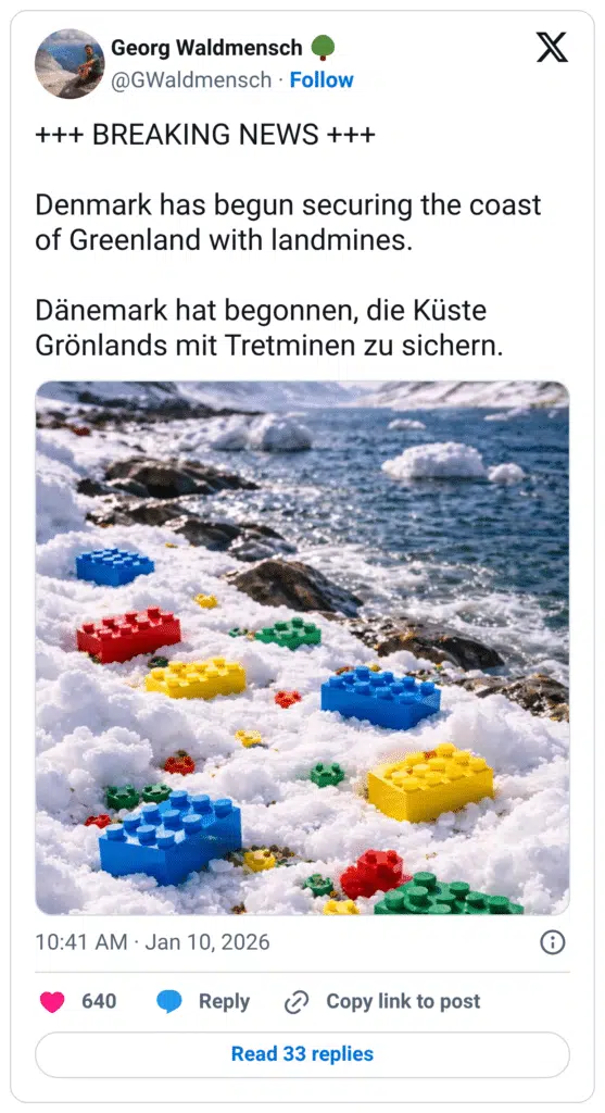Dänemark hat begonnen, die Küste Grönlands mit Tretminen zu sichern.