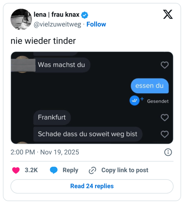 nie wieder tinder