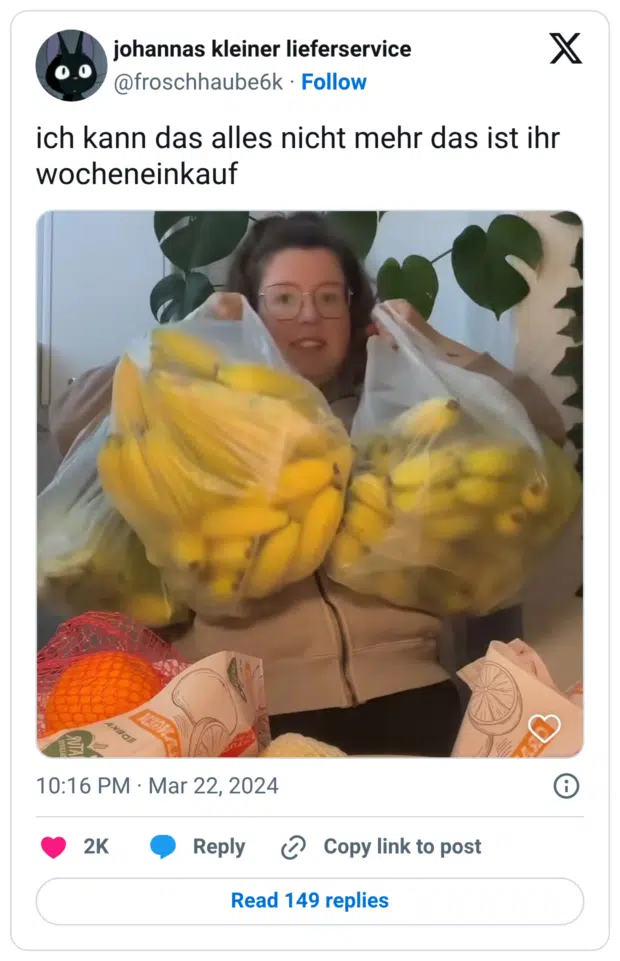 ich kann das alles nicht mehr das ist ihr wocheneinkauf