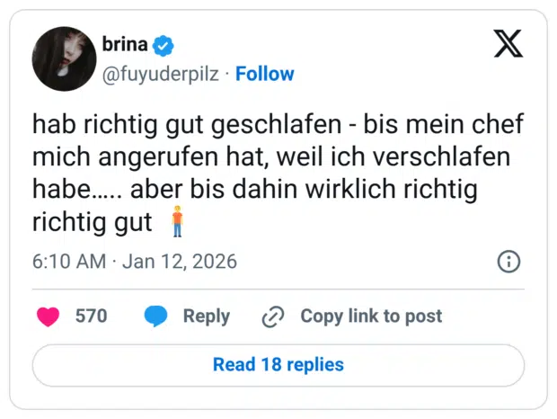 hab richtig gut geschlafen - bis mein chef mich angerufen hat, weil ich verschlafen habe..... aber bis dahin wirklich richtig richtig gu