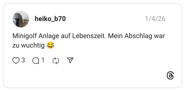 Minigolf Anlage auf Lebenszeit. Mein Abschlag war zu wuchtig 😂