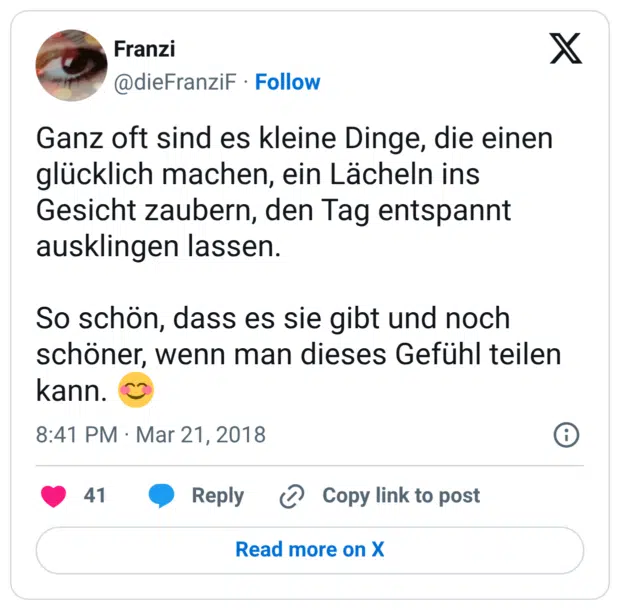 Ganz oft sind es kleine Dinge, die einen glücklich machen, ein Lächeln ins Gesicht zaubern, den Tag entspannt ausklingen lassen. So schön, dass es sie gibt und noch schöner, wenn man dieses Gefühl teilen kann. :erröten:
