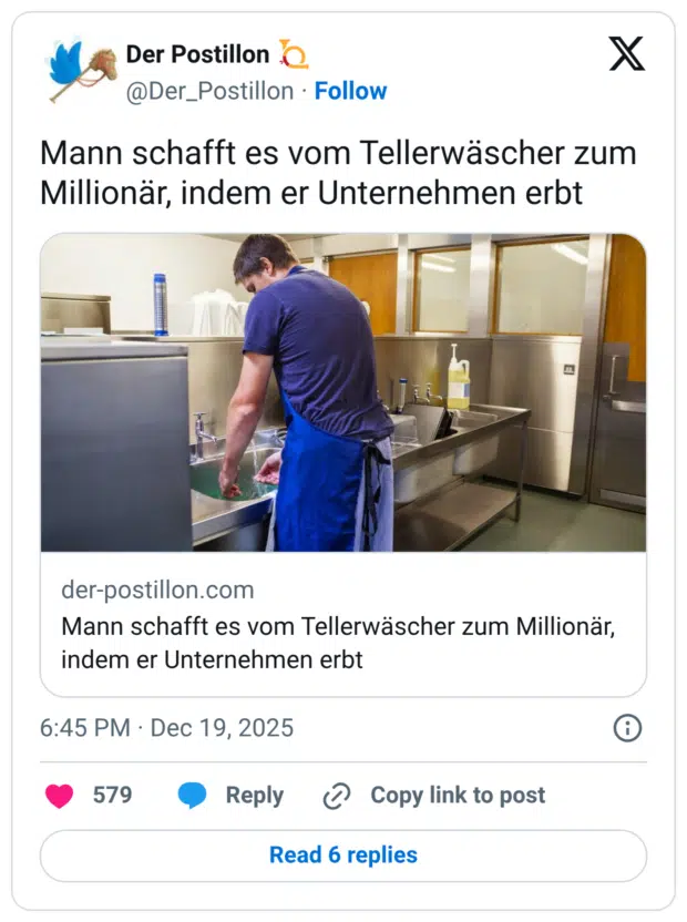 Mann schafft es vom Tellerwäscher zum Millionär, indem er Unternehmen erbt https://t.co/sdMtzKBCY2