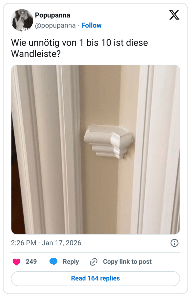 Wie unnötig von 1 bis 10 ist diese Wandleiste?