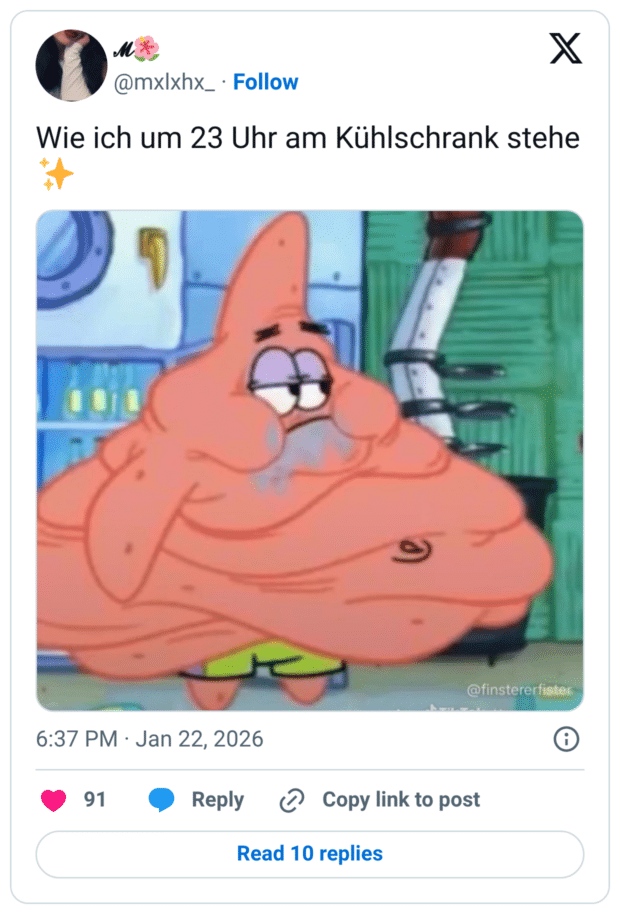 Wie ich um 23 Uhr am Kühlschrank stehe✨