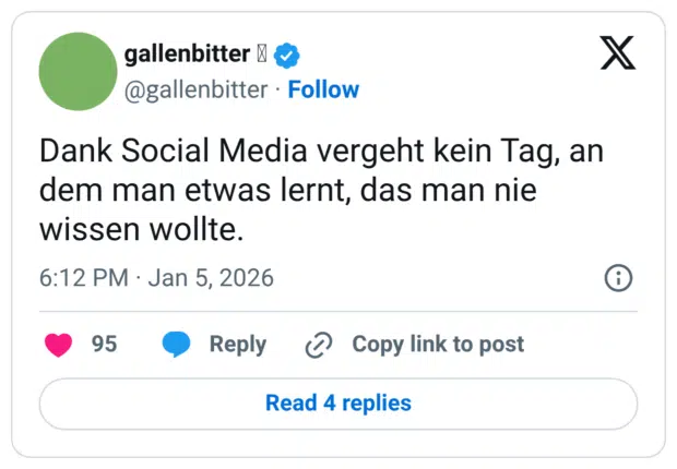 Dank Social Media vergeht kein Tag, an dem man etwas lernt, das man nie wissen wollte.