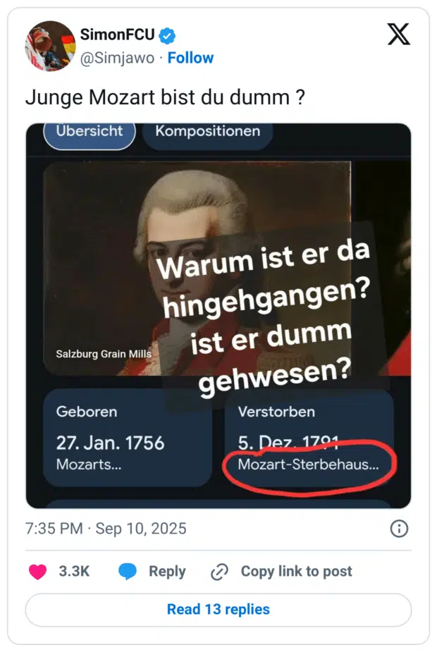 Junge Mozart bist du dumm ?