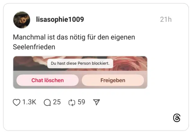 Manchmal ist das nötig für den eigenen Seelenfrieden