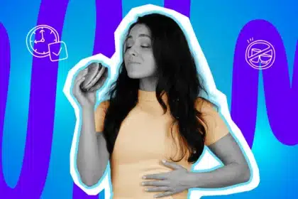 Fastenzeit: Frau mit Burger in der Hand