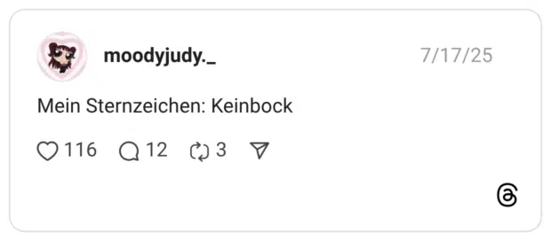 Mein Sternzeichen: Keinbock