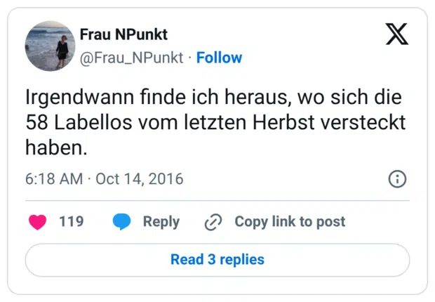 Irgendwann finde ich heraus, wo sich die 58 Labellos vom letzten Herbst versteckt haben.