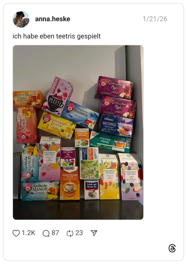 ich habe eben teetris gespielt