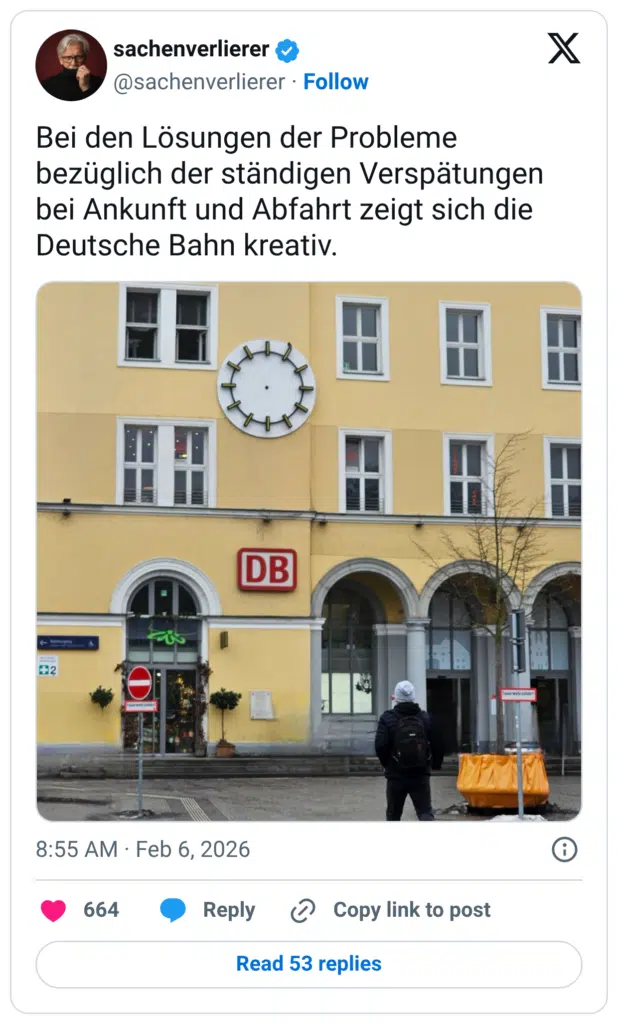 Bei den Lösungen der Probleme bezüglich der ständigen Verspätungen bei Ankunft und Abfahrt zeigt sich die Deutsche Bahn kreativ.