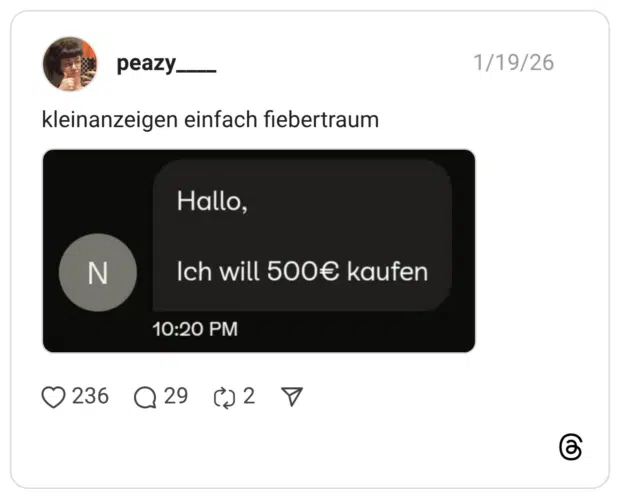 kleinanzeigen einfach fiebertraum