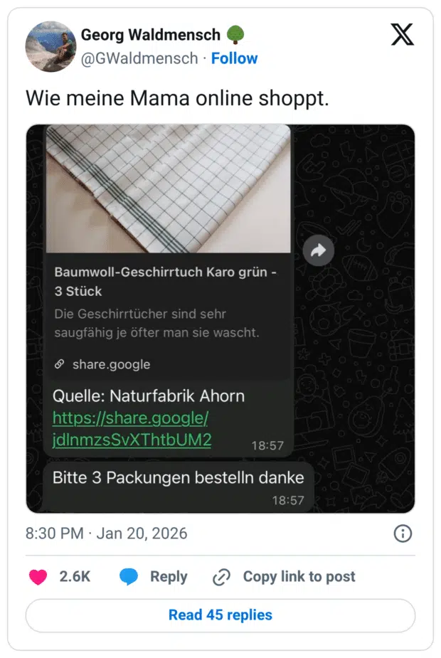 Wie meine Mama online shoppt.