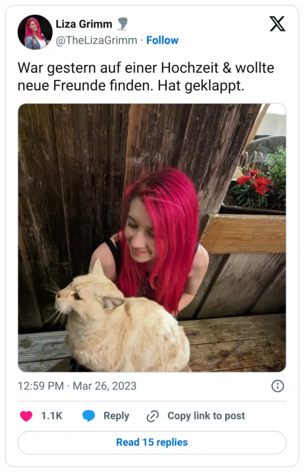 War gestern auf einer Hochzeit & wollte neue Freunde finden. Hat geklappt.