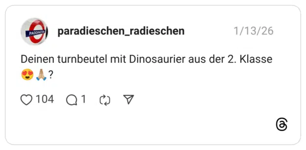 Deinen turnbeutel mit Dinosaurier aus der 2. Klasse
