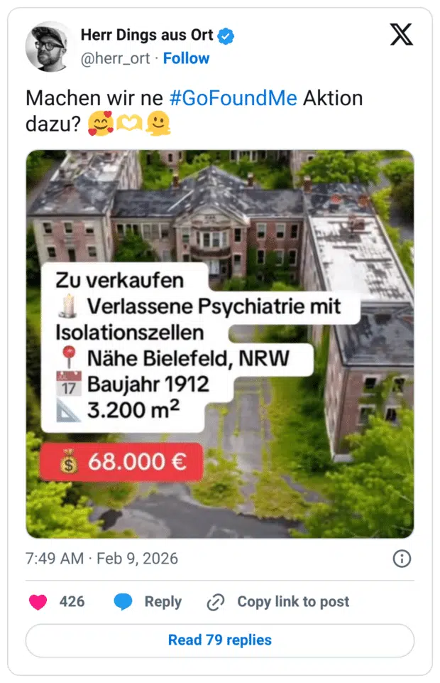 Machen wir ne #GoFoundMe Aktion dazu?