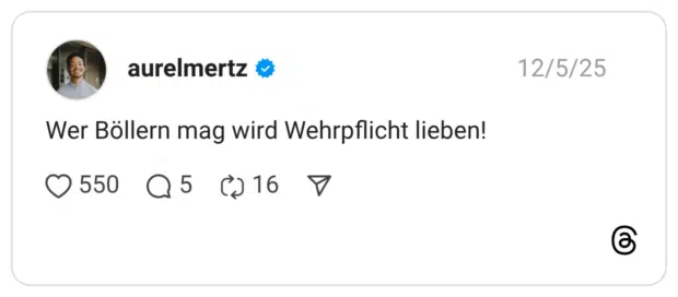 Wer Böllern mag wird Wehrpflicht lieben!