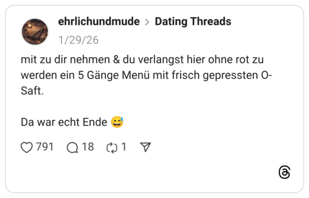mit zu dir nehmen & du verlangst hier ohne rot zu werden ein 5 Gänge Menü mit frisch gepressten 0- Saft. Da war echt Ende