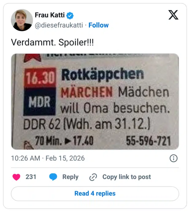 Verdammt. Spoiler!!!