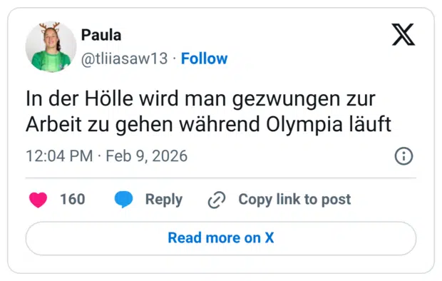 in der Hölle wird man gezwungen zur Arbeit zu gehen während Olympia läuft