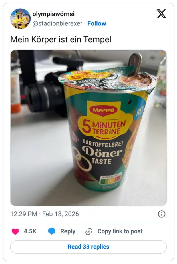 Mein Körper ist ein Tempel Maggi 5 MiNUTEN TERRiNE KARTOFFELBREI Döner TASTE