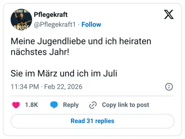 Meine Jugendliebe und ich heiraten nächstes Jahr! Sie im März und ich im Juli
