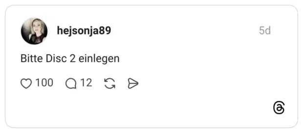 Bitte Disc 2 einlegen