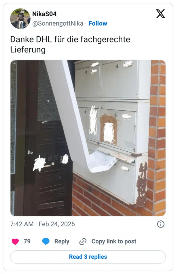 Danke DHL für die fachgerechte Lieferung