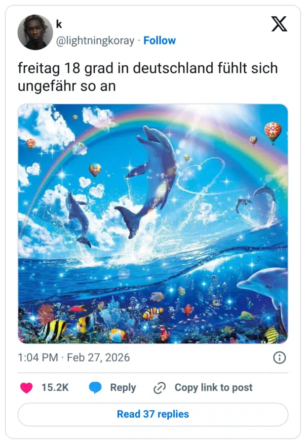 freitag 18 grad in deutschland fühlt sich ungefähr so an