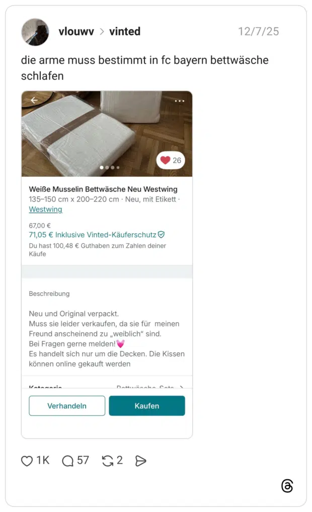 die arme muss bestimmt in fc bayern bettwäsche schlafen