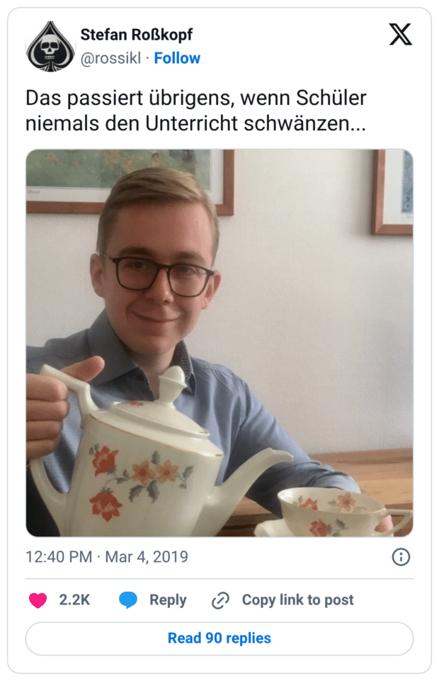 Das passiert übrigens, wenn Schüler niemals den Unterricht schwänzen...
