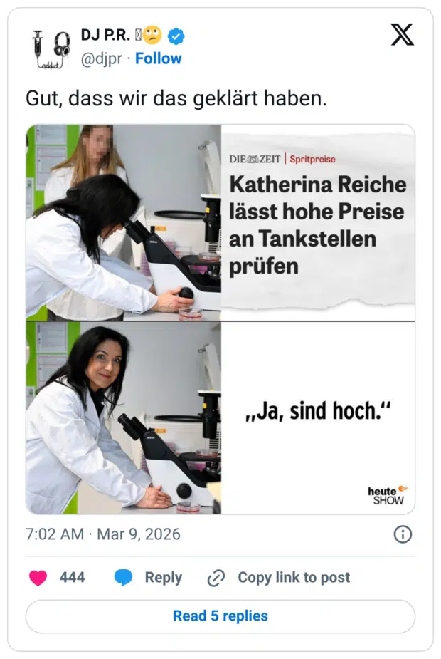 Gut, dass wir das geklärt haben.