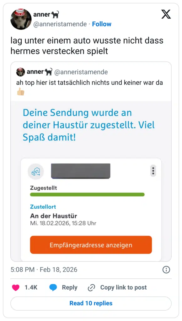 lag unter einem auto wusste nicht dass hermes verstecken spielt