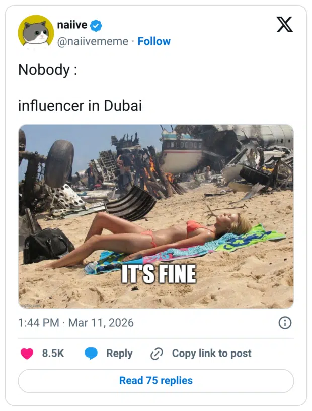 Nobody: influencer in Dubai