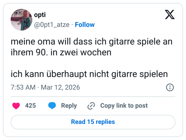 meine oma will dass ich gitarre spiele an ihrem 90. in zwei wochen ich kann überhaupt nicht gitarre spielen