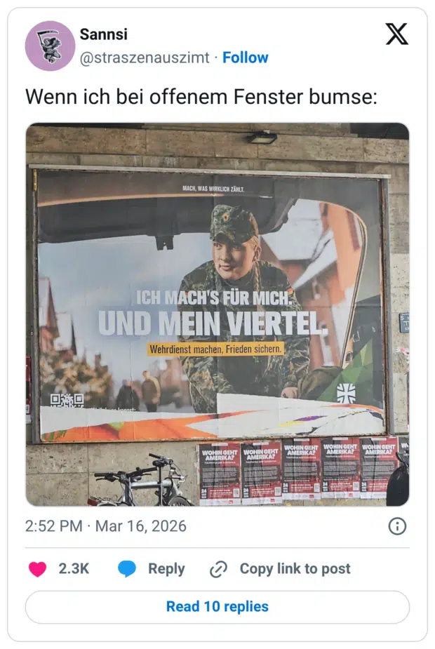 Wenn ich bei offenem Fenster bumse: