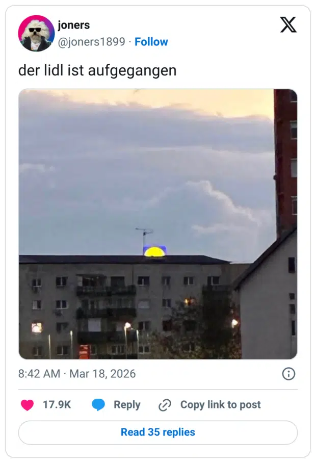 der lidl ist aufgegangen