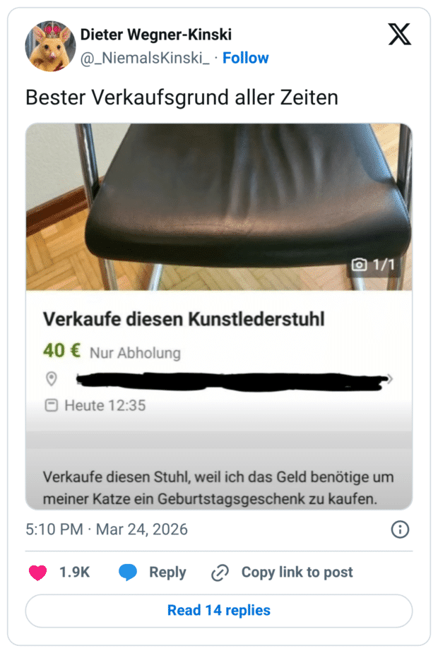 Bester Verkaufsgrund aller Zeiten